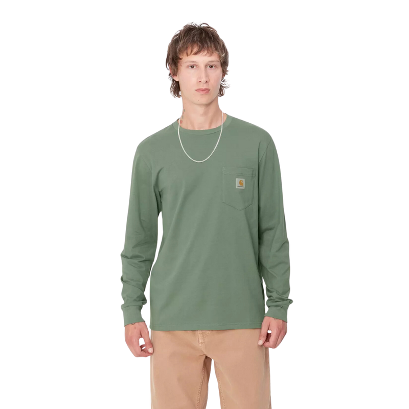 Carhartt - L/S Pocket T-Shirt - Duck Green - T-Shirt Langarm