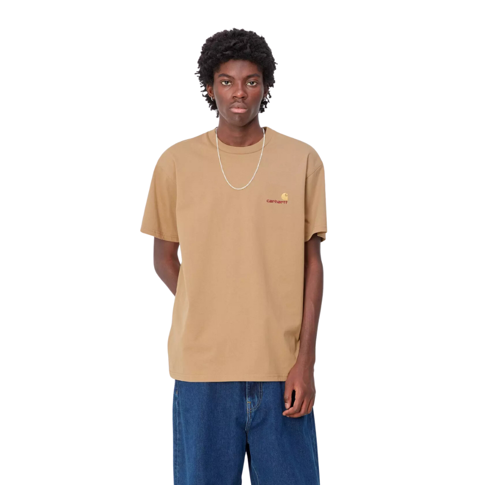Carhartt - S/S American Script T-Shirt - Peanut - T-Shirt