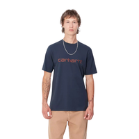 Carhartt - S/S Script T-Shirt - Air Force Blue / Malbec - T-Shirt