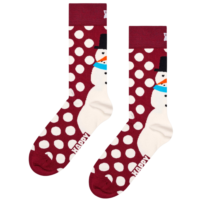 HappySocks - Jumbo Snowman Sock - Dark Red - Socken