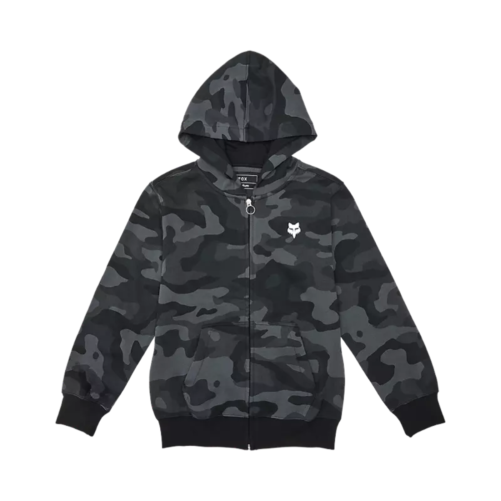 Fox - Yth Fox Head Camo Flc Zip - Black Camo - Zip Hoodie