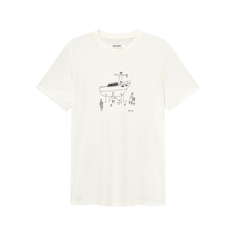 Dedicated - Stockholm All Out Boat  - Off-White - T-Shirt