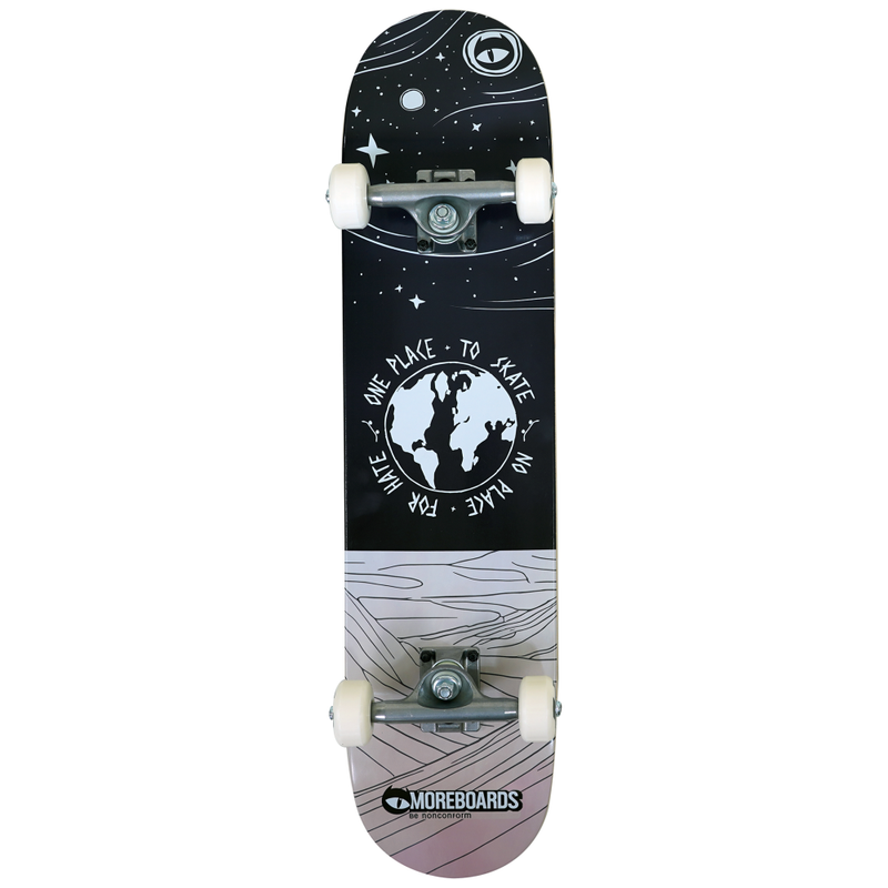 Moreboards - MB Woorld 7.5 - Black White - Skateboard-Complete