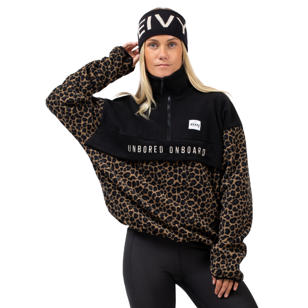 Eivy - Ball Fleece - Black/Leopard - Fleece Sweater