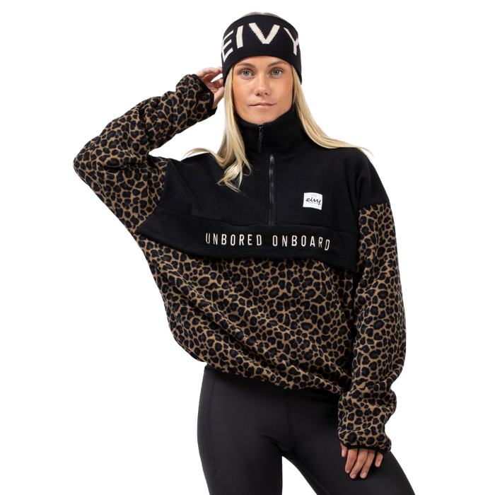 Eivy - Ball Fleece - Black/Leopard - Fleece Sweater