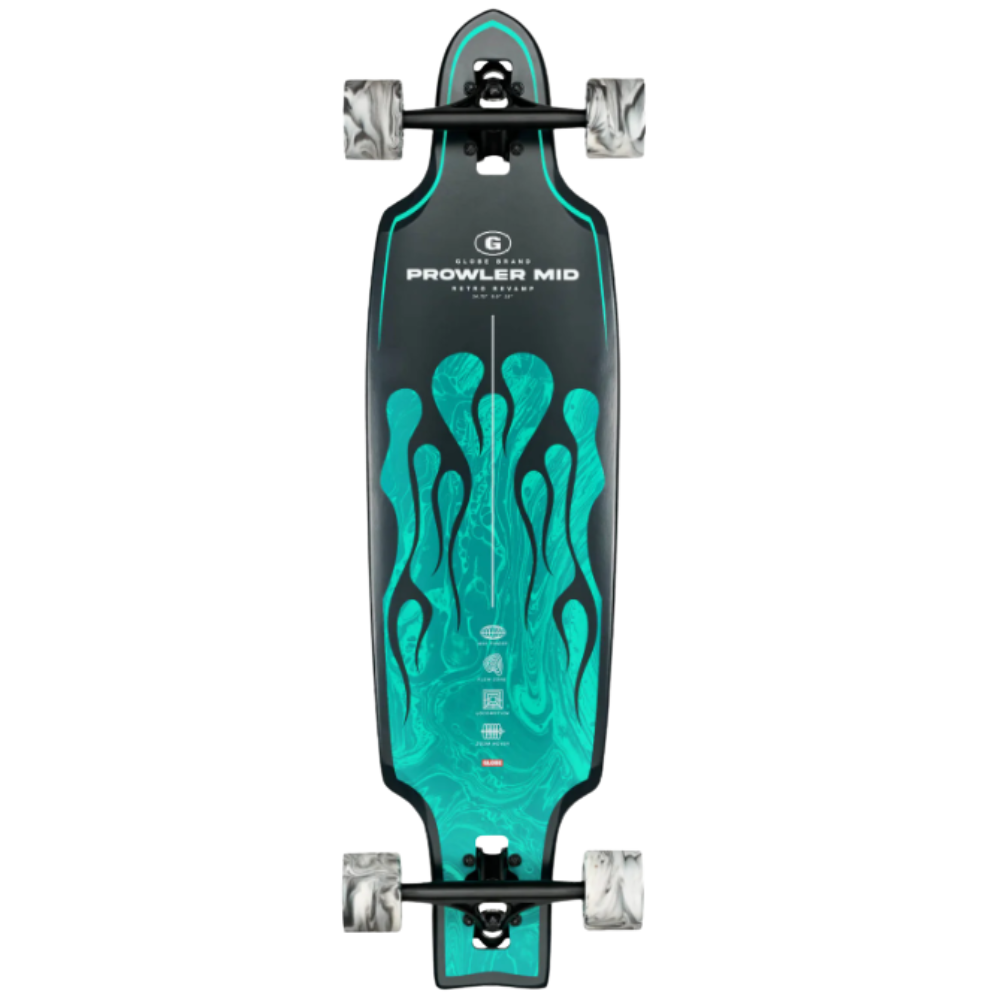 Globe - Prowler Mid - Green Flames - Longboard-Complete