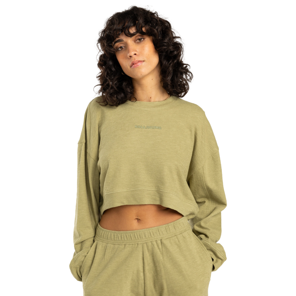 Billabong - Cropped Fleece - Avocado - Crew Sweater