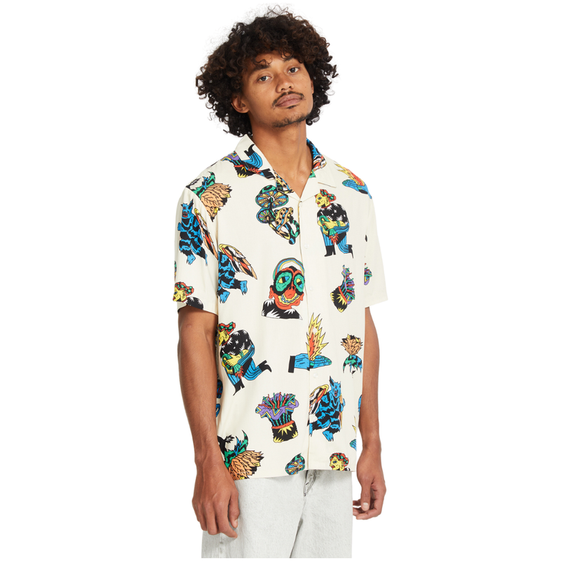 Volcom - FA Bob Mollema SS - Light Beige - Kurzarmhemd