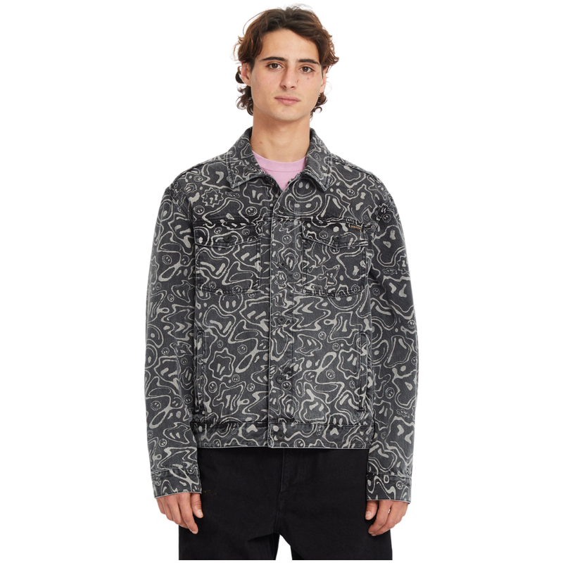 Volcom - FA F Rygalski Denim Jacket - Black Print - Jeansjacke