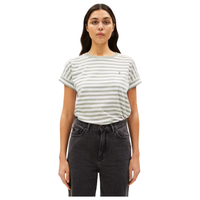 Armed Angels - Idaara Stripes - White-Seagreen - T-Shirt