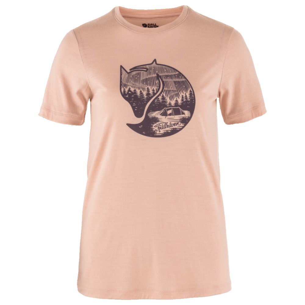 FjällRäven - Abisko Wool Fox SS W - Chalk Rose-Port - Outdoor-Shirt  Kurzarm