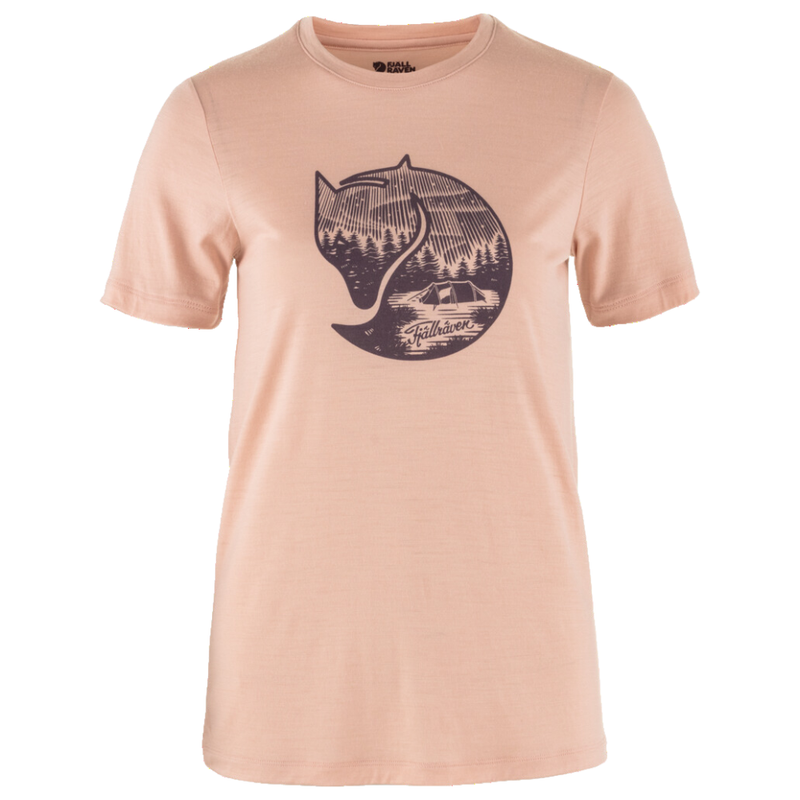 FjällRäven - Abisko Wool Fox SS W - Chalk Rose-Port - Outdoor-Shirt  Kurzarm