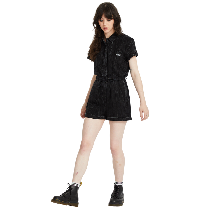 Volcom - Asphalt Romper - Black Marble Wash - Jumpsuit