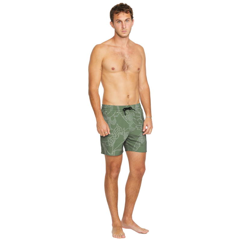 Volcom - Lido Print Trunk 16 - Light Olive - Swimshort