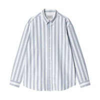 Carhartt WIP - L/S Dillion Shirt - Dillion Stripe, Park / White - Langarmhemd