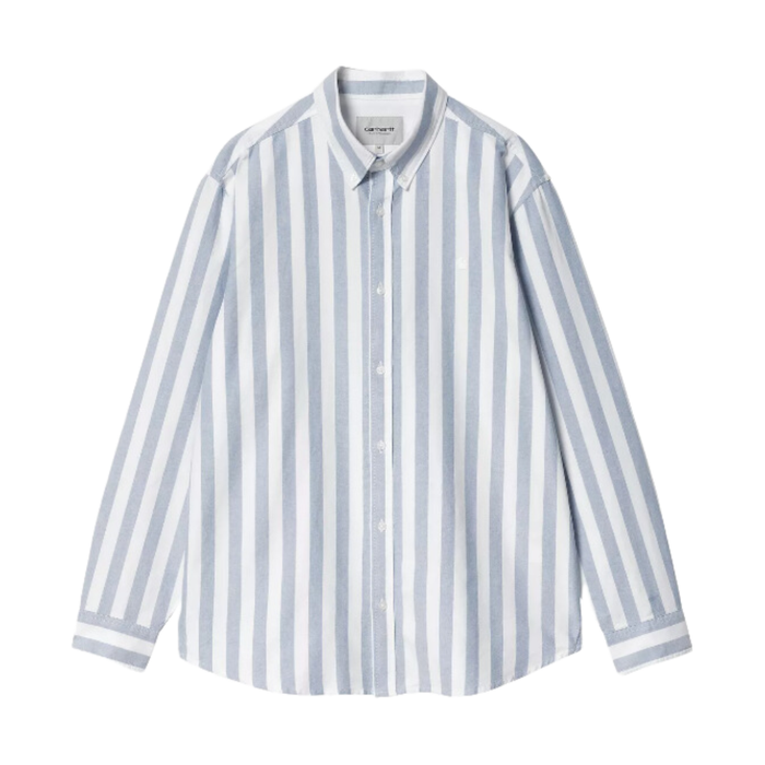 Carhartt WIP - L/S Dillion Shirt - Dillion Stripe, Park / White - Langarmhemd