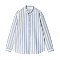 Carhartt WIP - L/S Dillion Shirt - Dillion Stripe, Park / White - Langarmhemd