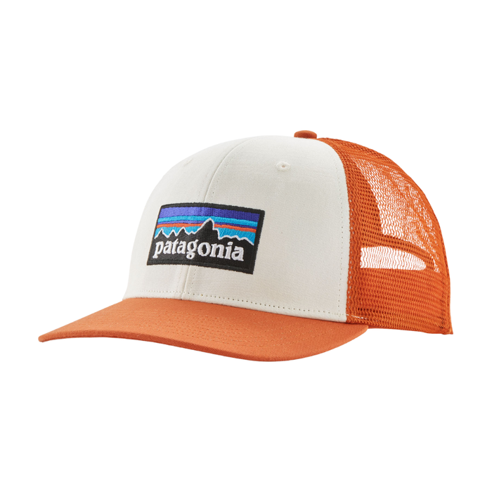 Patagonia - P-6 Logo LoPro Trucker Hat - White w/Redtail Rust - Trucker Cap