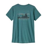 Patagonia - Ws Cap Cool Daily Graphic Shirt - 73 Skyline: Wetland Blue X-Dye - Outdoor-Shirt  Kurzarm
