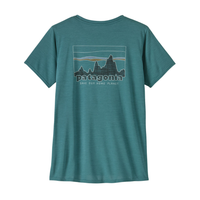 Patagonia - Ws Cap Cool Daily Graphic Shirt - 73 Skyline: Wetland Blue X-Dye - Outdoor-Shirt  Kurzarm