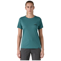 Patagonia - Ws Cap Cool Daily Graphic Shirt - 73 Skyline: Wetland Blue X-Dye - Outdoor-Shirt  Kurzarm