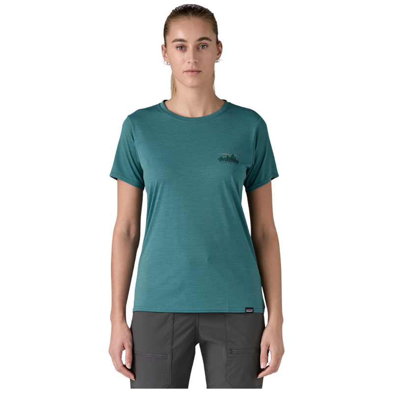 Patagonia - Ws Cap Cool Daily Graphic Shirt - 73 Skyline: Wetland Blue X-Dye - Outdoor-Shirt  Kurzarm