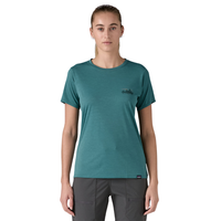 Patagonia - Ws Cap Cool Daily Graphic Shirt - 73 Skyline: Wetland Blue X-Dye - Outdoor-Shirt  Kurzarm