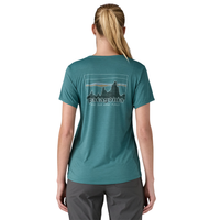 Patagonia - Ws Cap Cool Daily Graphic Shirt - 73 Skyline: Wetland Blue X-Dye - Outdoor-Shirt  Kurzarm
