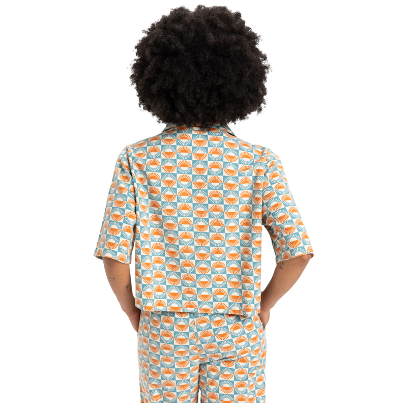 Quiksilver - Dad Crop Fit SS Cotton - Brittanyblueflorever - Kurzarmhemd