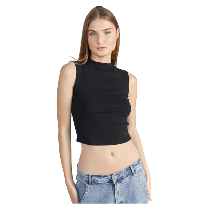 24Colours - Top - Black - Crop Top