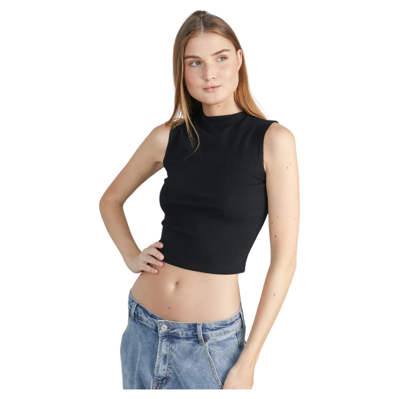 24Colours - Top - Black - Crop Top