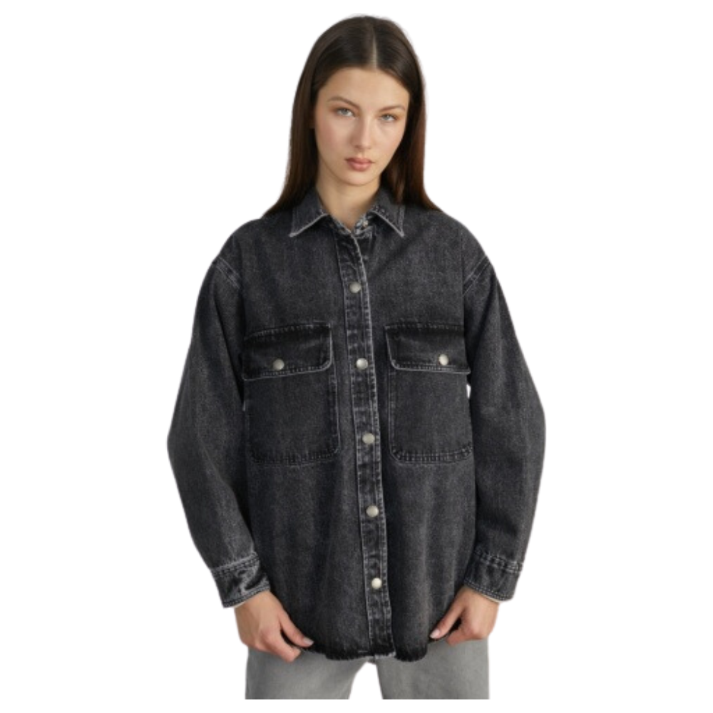 24Colours - Shirt - Black - Langarmhemd