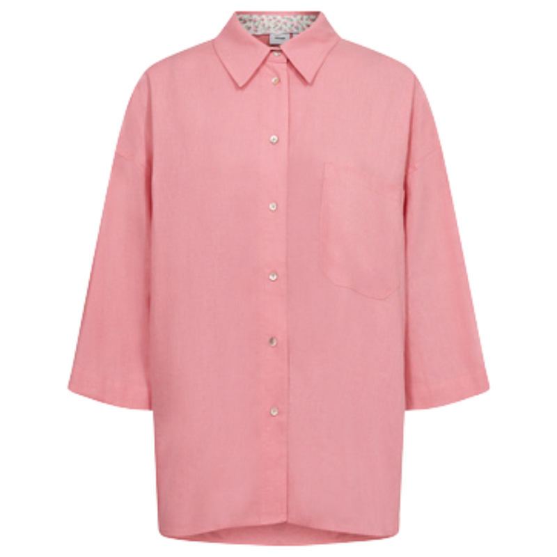 Nümph - Nuyngva Shirt - Flamingo Pink - Kurzarmhemd