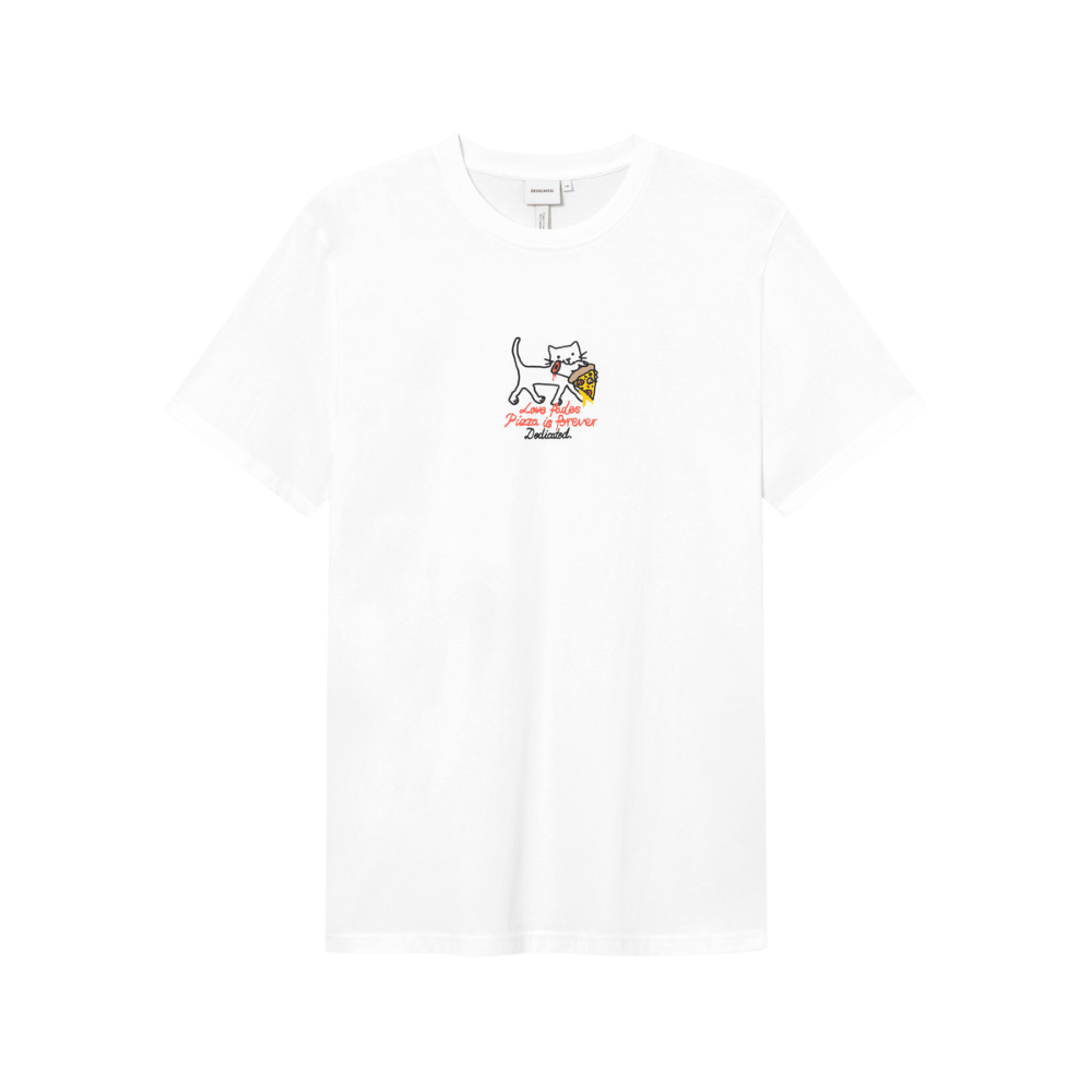 Dedicated - Stockholm Pizza Love  - White - T-Shirt