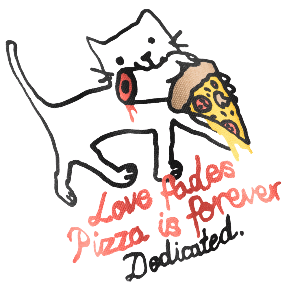 Dedicated - Stockholm Pizza Love  - White - T-Shirt