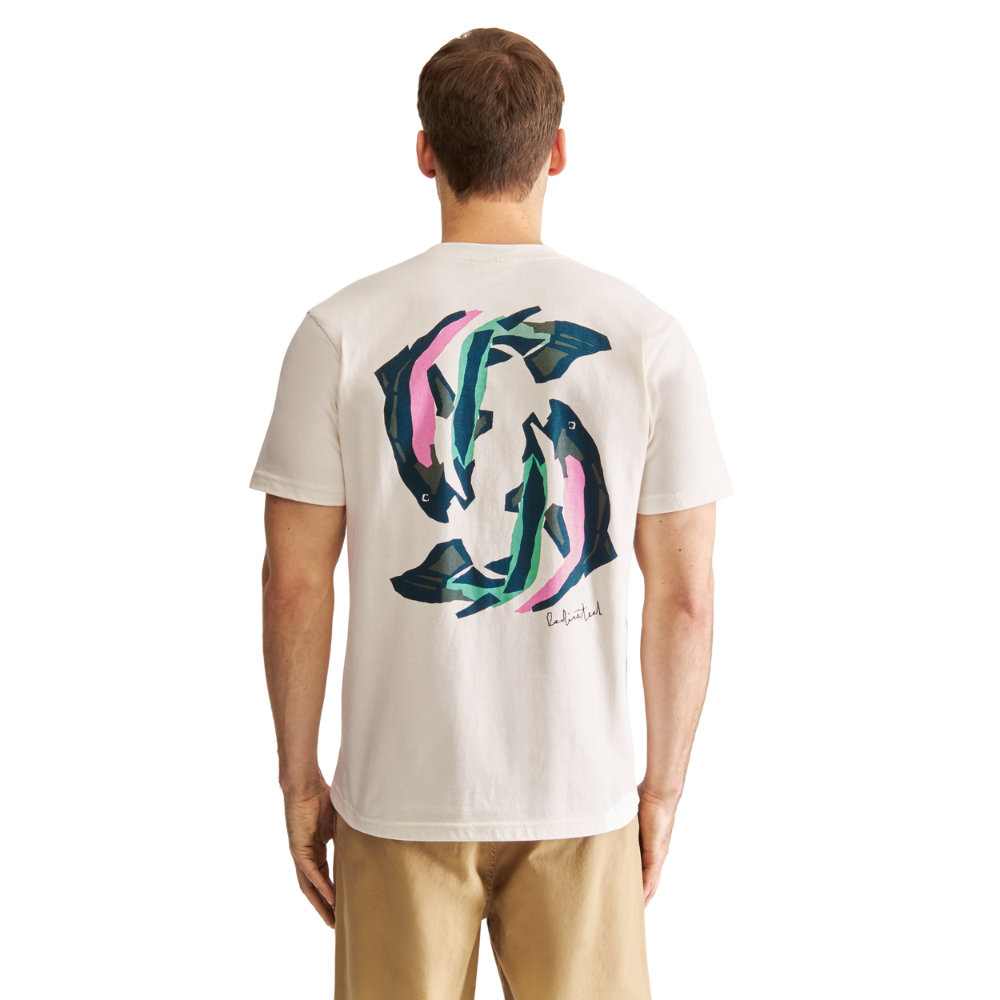 Dedicated - Stockholm Cut Out Trout  - Off-White - T-Shirt