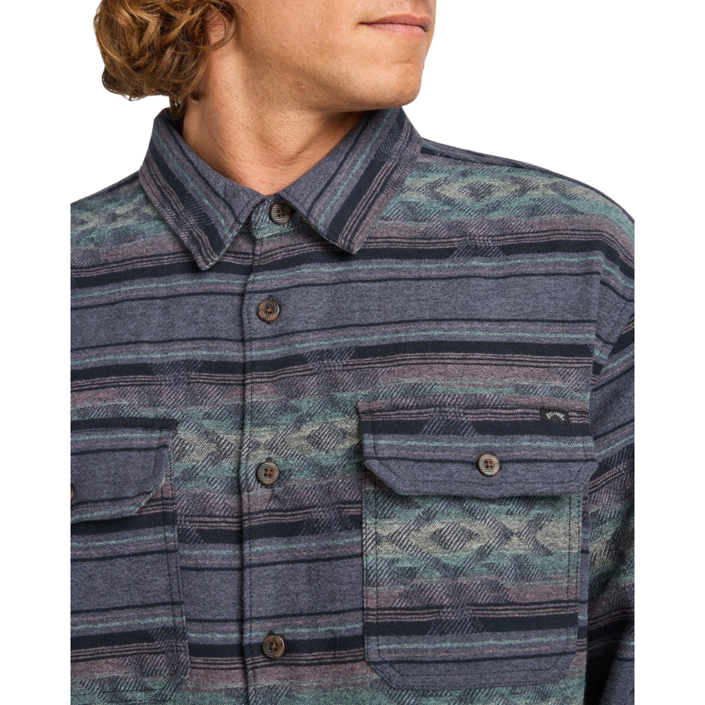 Billabong - Offshore Jacquard Flannel - Ombre Blue - Langarmhemd