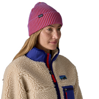 Patagonia - Fishermans Rolled Beanie - Contrast Stripe: Brisk Purple - Beanie