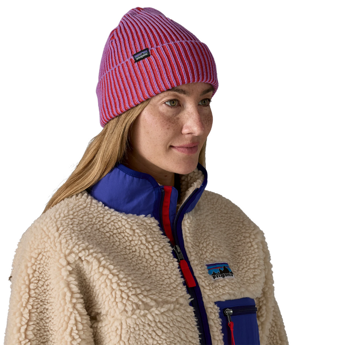 Patagonia - Fishermans Rolled Beanie - Contrast Stripe: Brisk Purple - Beanie