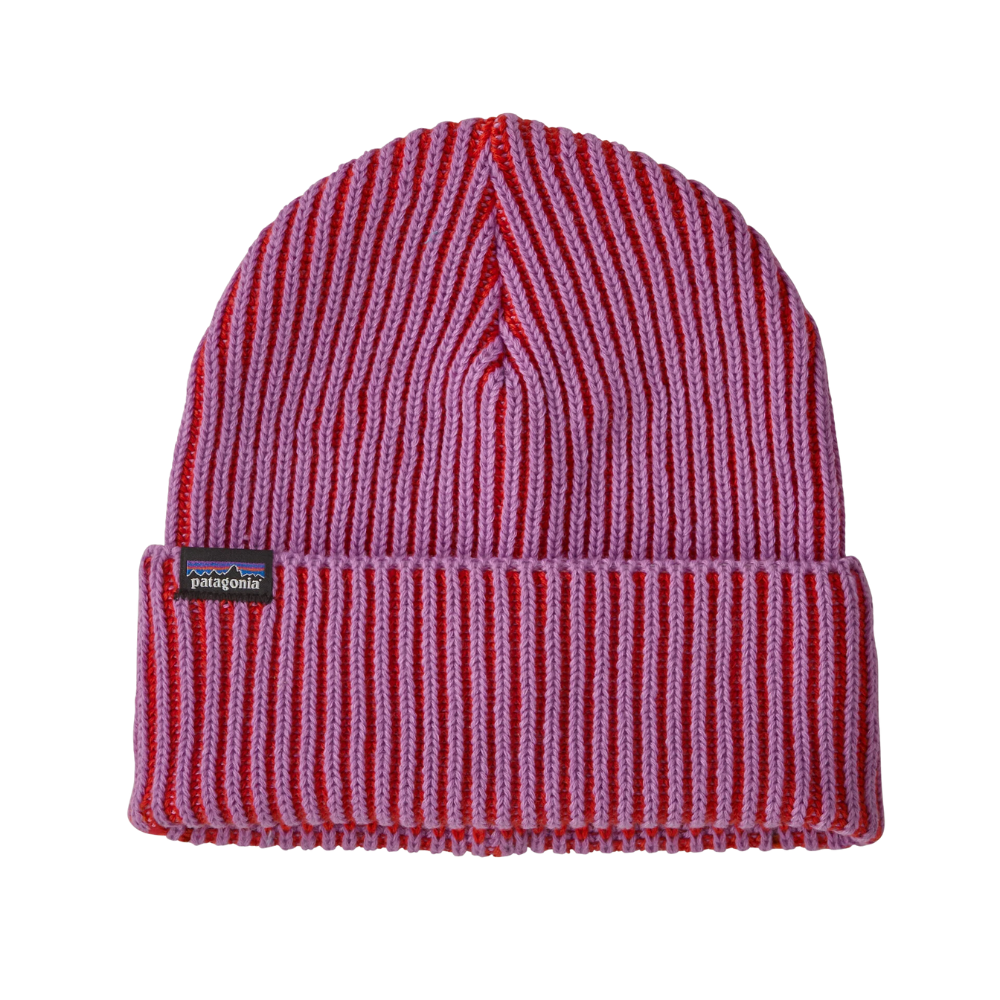 Patagonia - Fishermans Rolled Beanie - Contrast Stripe: Brisk Purple - Beanie