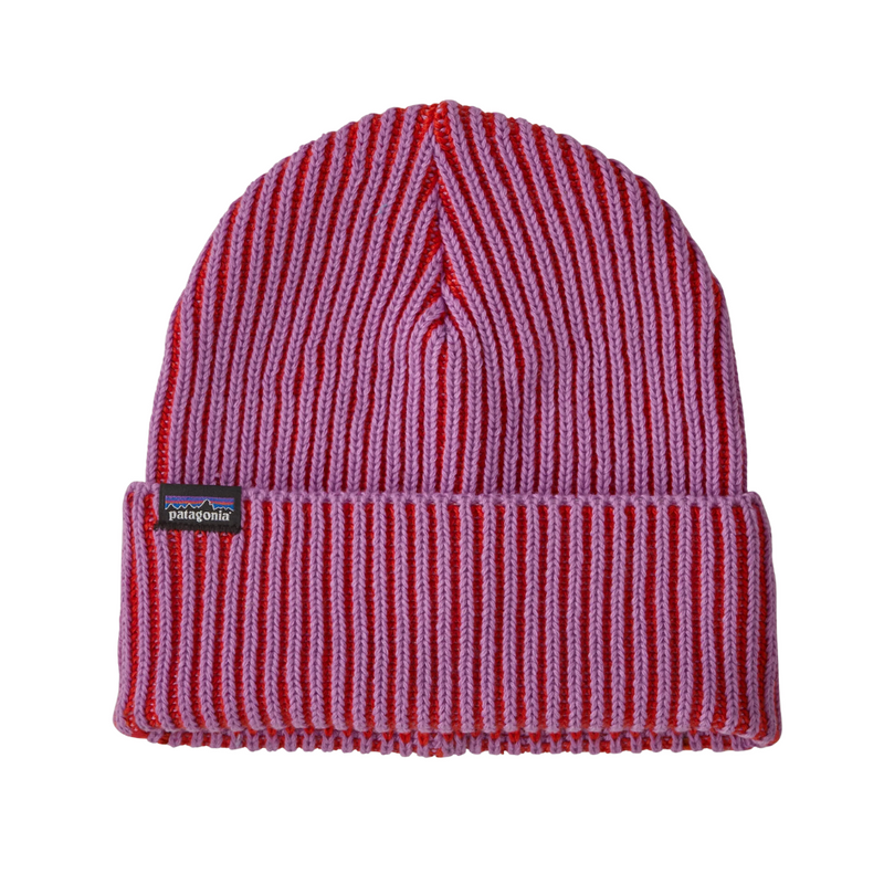 Patagonia - Fishermans Rolled Beanie - Contrast Stripe: Brisk Purple - Beanie