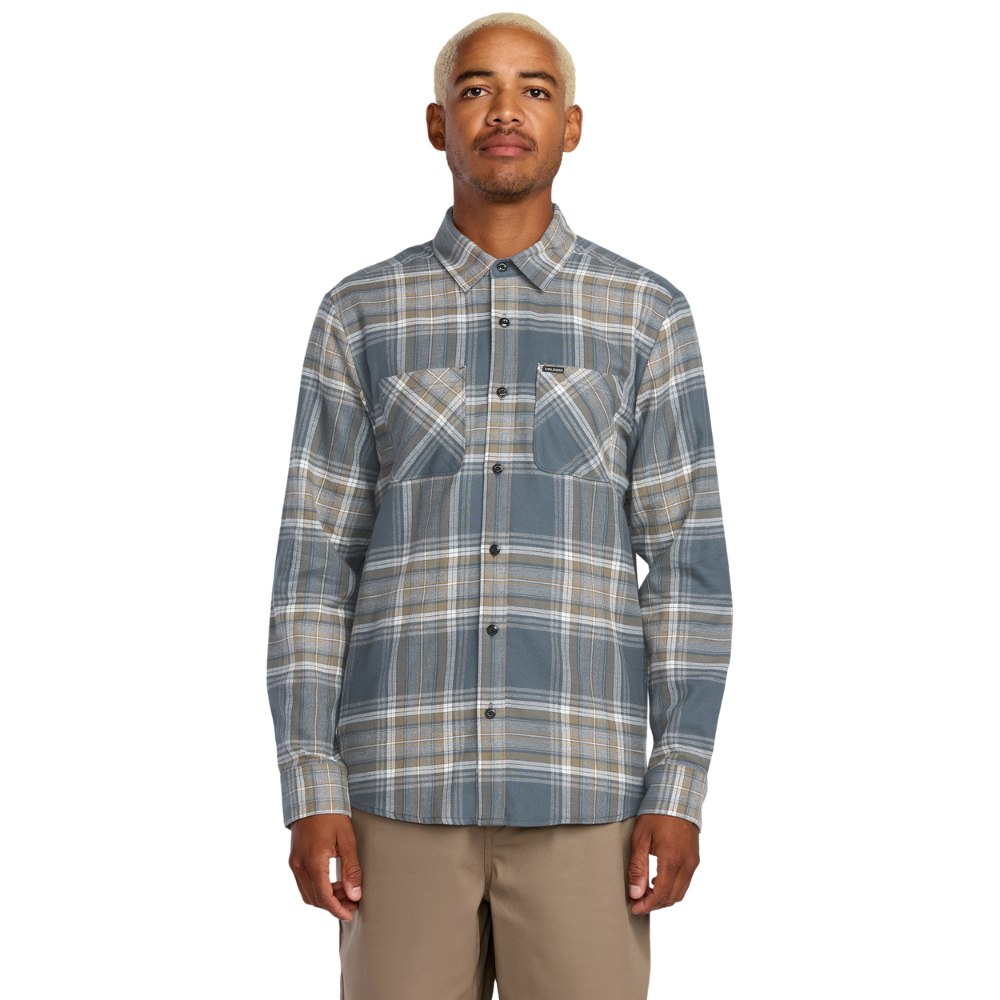 Volcom - Netastone Flannel LS - Dark Slate - Langarmhemd