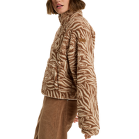 Roxy - Blurry Cloud Print - Parchment Animal Floral Big - Fleece Jacke