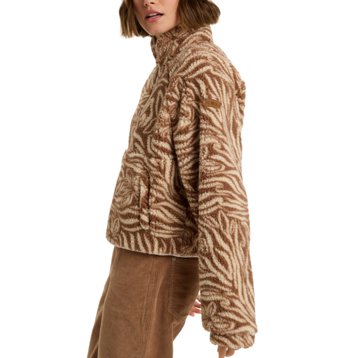 Roxy - Blurry Cloud Print - Parchment Animal Floral Big - Fleece Jacke