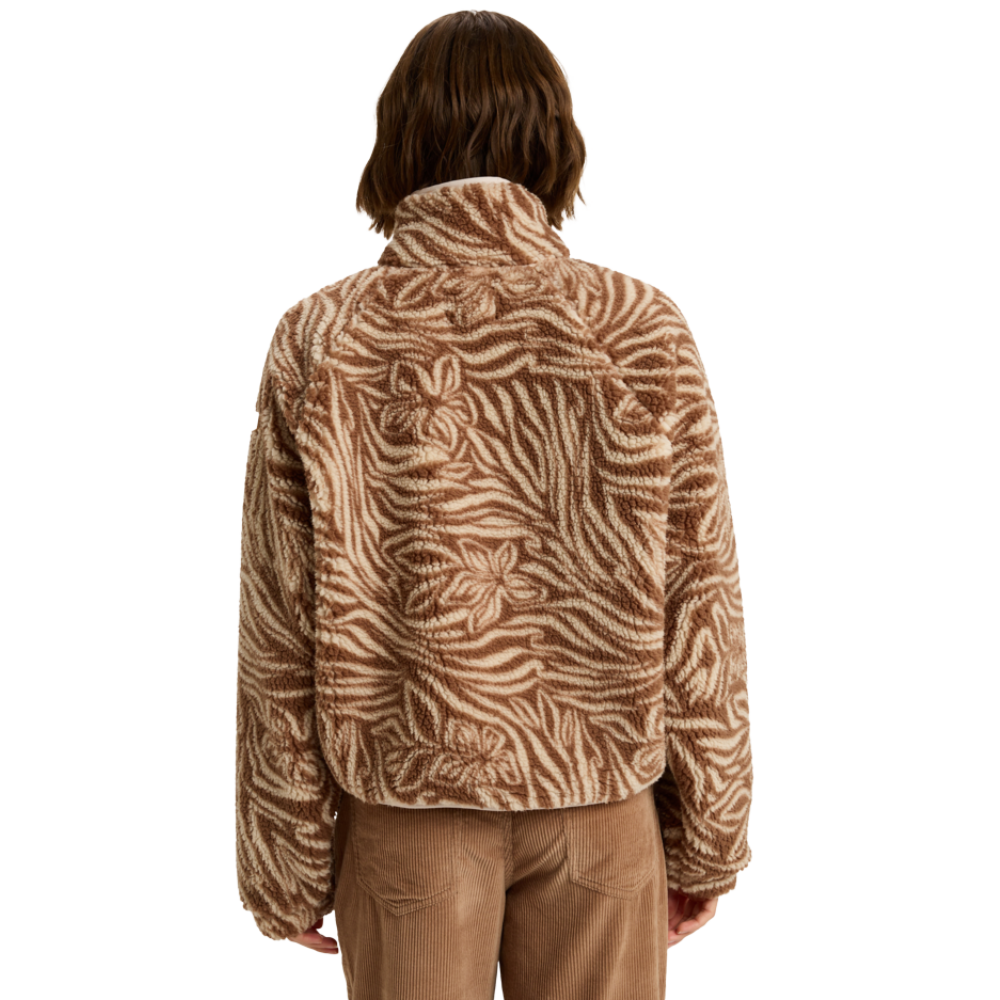 Roxy - Blurry Cloud Print - Parchment Animal Floral Big - Fleece Jacke