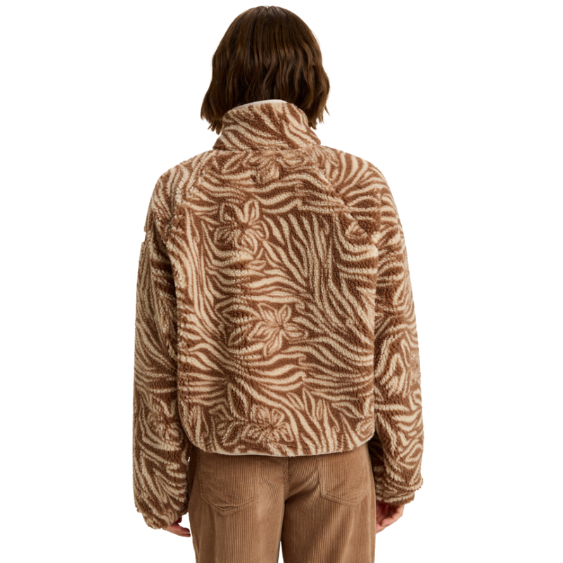 Roxy - Blurry Cloud Print - Parchment Animal Floral Big - Fleece Jacke