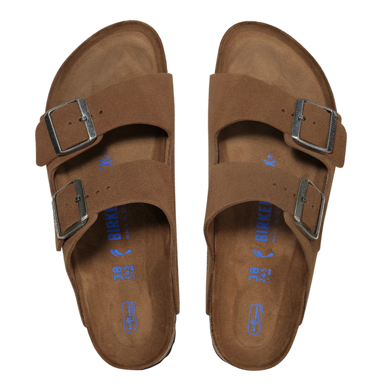 Birkenstock - Arizona Soft Footbed Suede Leather - Dark Tea Tonal FB - Sandale