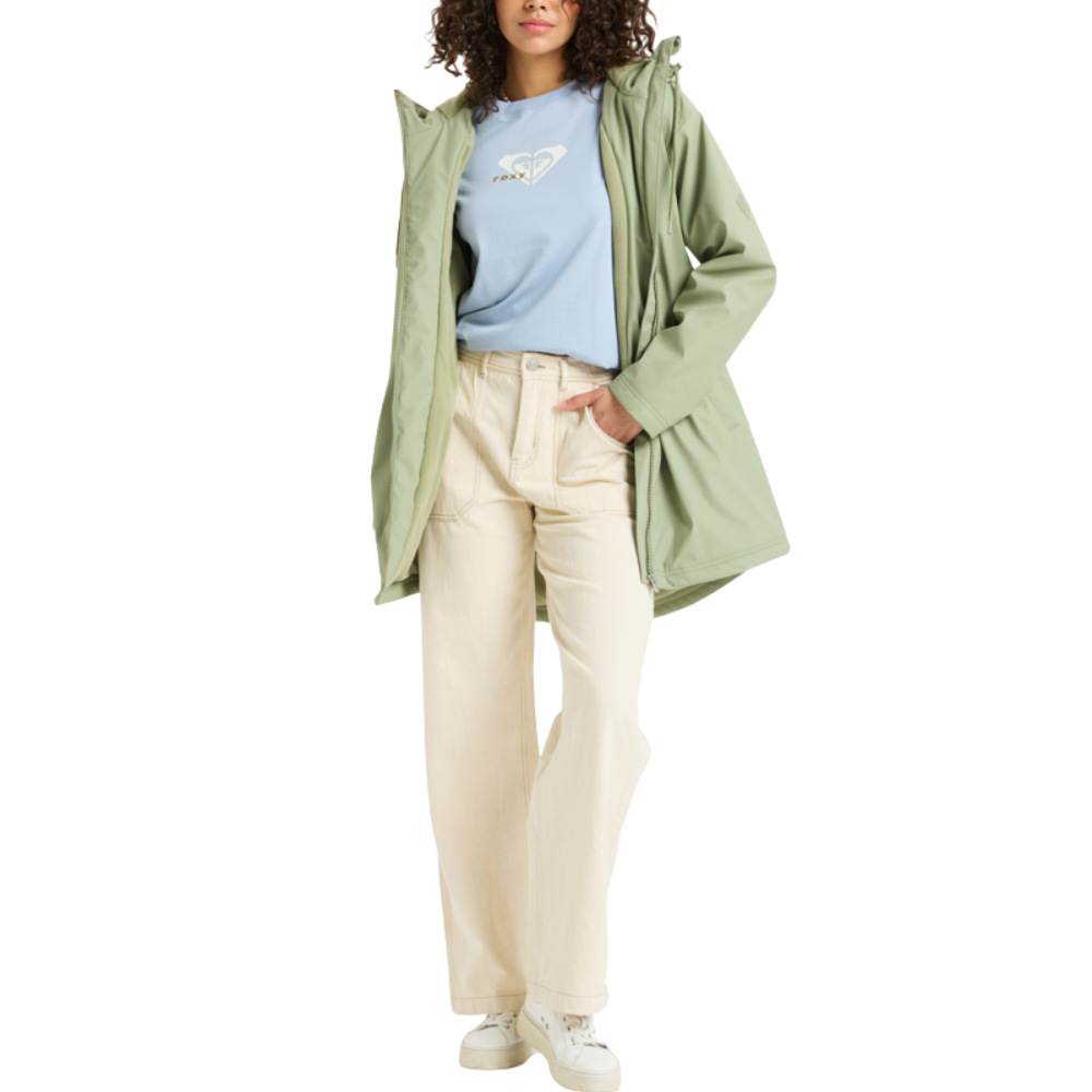Roxy - Rain Road Polar Zip - Oil Green - Regenjacke