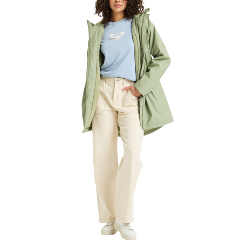 Roxy - Rain Road Polar Zip - Oil Green - Regenjacke