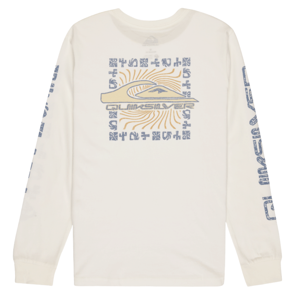 Quiksilver - Evo Border Lines LS Youth - Snow White - T-Shirt Langarm
